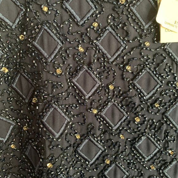 Navy Blue Beaded Neiman Marcus Maxi Dress - Picture 4 of 10